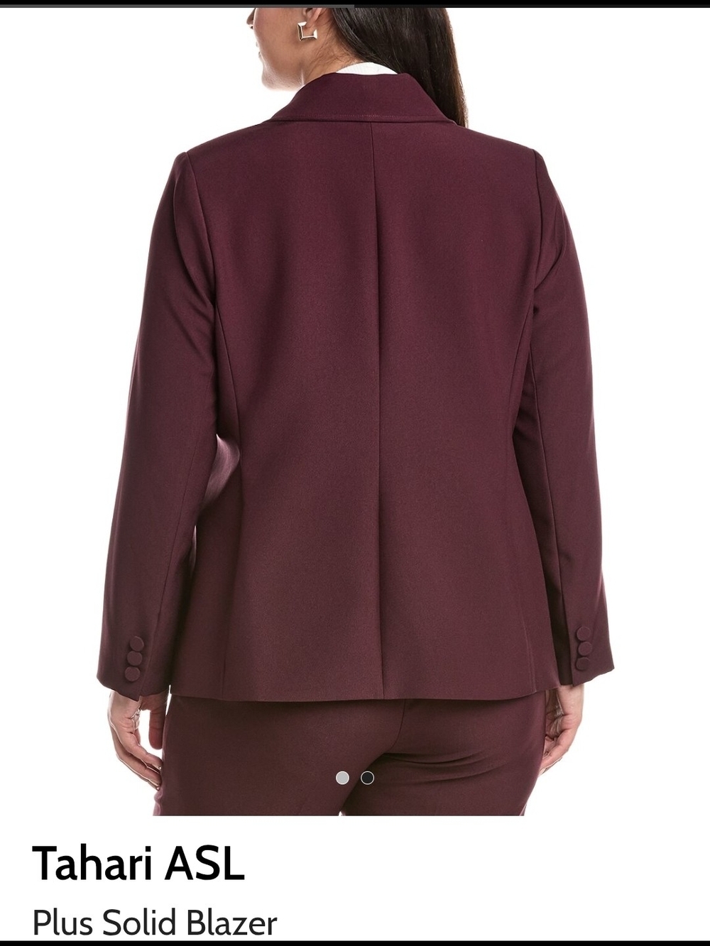 Tahari ASL Plus Notch-Lapel Blazer in Deep Wine - Picture 2 of 3